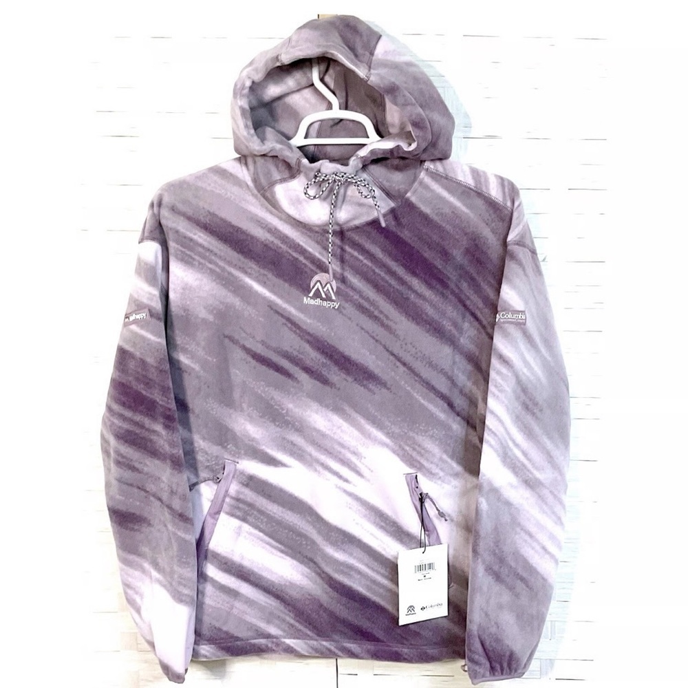 NWT Madhappy x Columbia Purple Tie Dye Fleece Hoodie